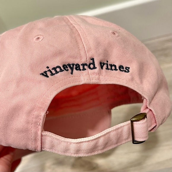 Vineyard Vines Pink Baseball Hat Cap Strap Back Blue Whale Cotton One Size - Picture 5 of 8